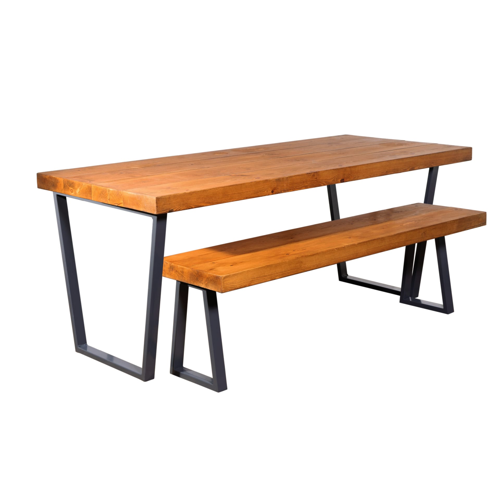 Chunky Rustic Dining Table with Reverse Trapezium Legs