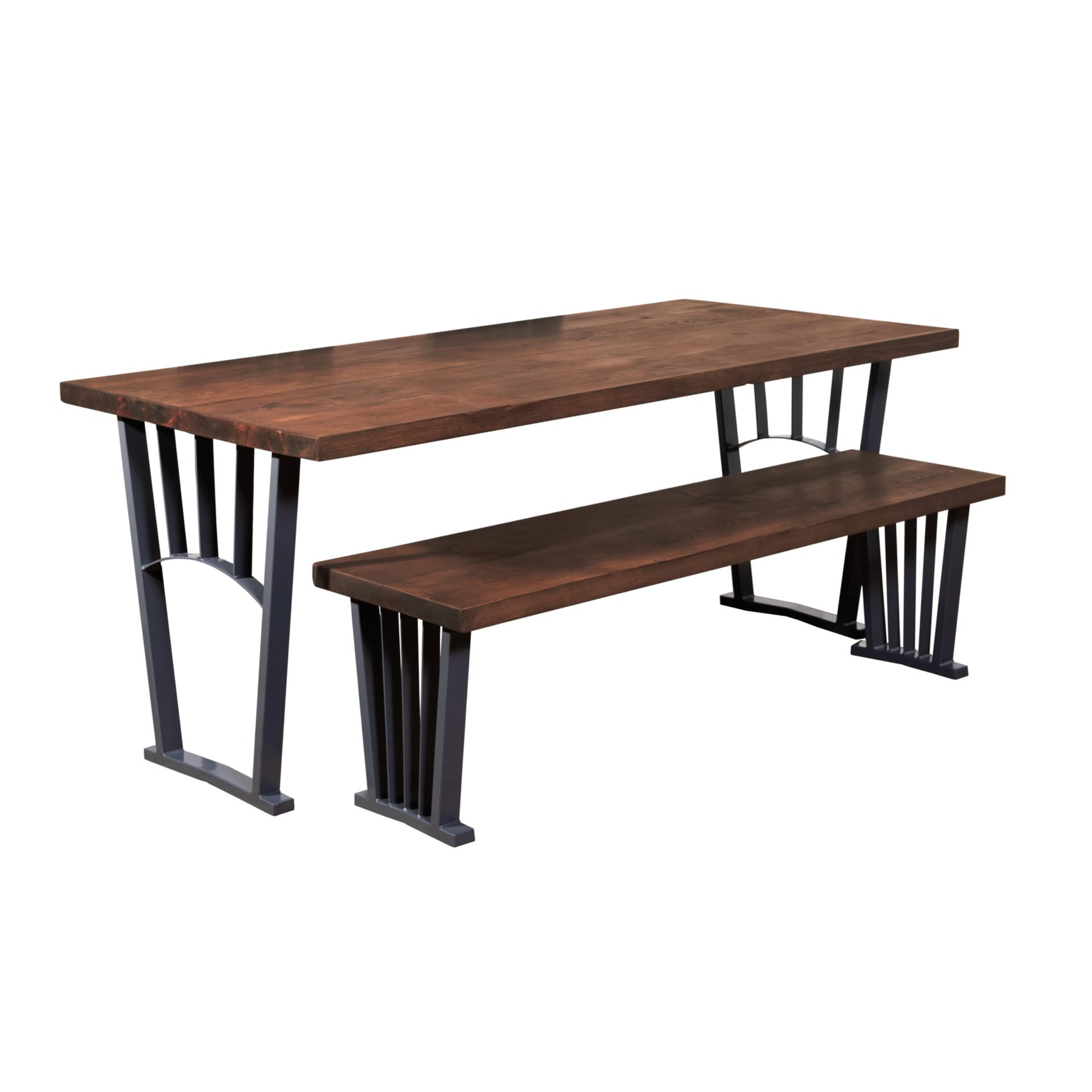 Rustic Dining Table with Spoked Legs - Solid Wood Furniture