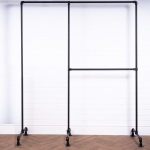 Free-Standing-Full-Height-Clothing-Rail-Industrial-Powder-Coated-Pipe-Style-6