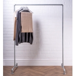 Free-Standing-Clothing-Rail-Industrial-Silver-Steel-Pipe-Style-3