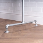 Free-Standing-Clothing-Rail-Industrial-Silver-Steel-Pipe-Style-5