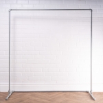 Free-Standing-Walk-In-Clothing-Rail-Industrial-Silver-Pipe-Style-3