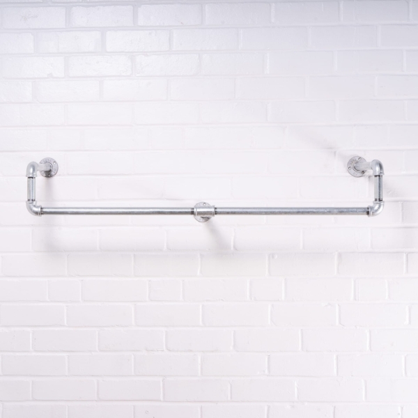 Wall-Mounted-Drop-Down-Clothes-Rail-Industrial-Silver-Pipe-Style-5