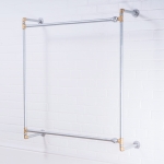 Wall- Mounted-Square-Two-Tiered-Clothing-Rail-Industrial-Silver-and-Brass-Pipe-Style-4