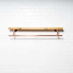 Tee-Clothes-Rail-With-Solid-Wooden-Shelf-Industrial-Copper-Pipe-Style-4