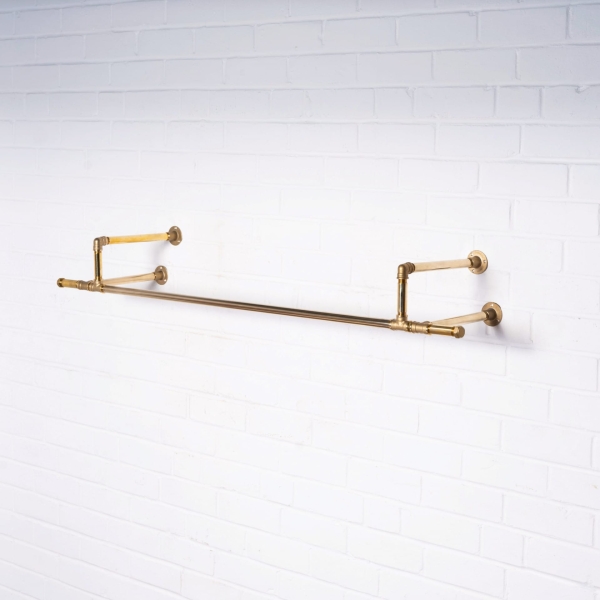 Double-Hanging-Clothes-Rail-Solid-Brass-Pipe-Style-4