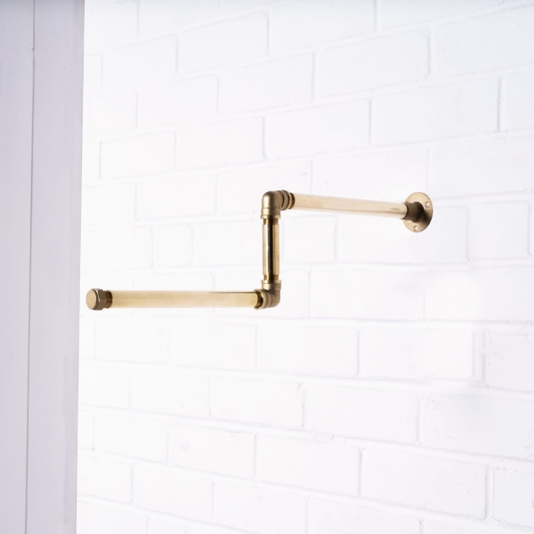 Drop-Level-Straight-Clothes Rails-Solid-Brass-Pipe-Style