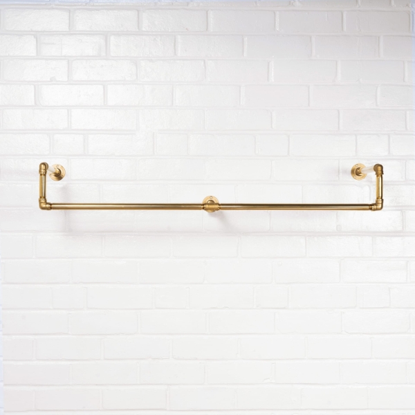 Wall-Mounted-Drop-Down-Clothes-Rail-Solid-Brass-Pipe-Style-5