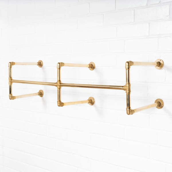 Wall-Mounted-Twin-Rail-Solid-Brass-Pipe-Style