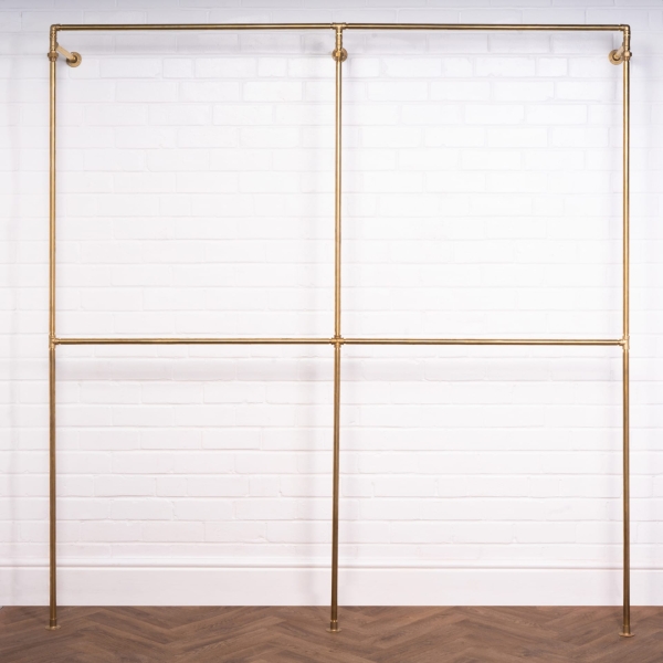 Four-Square-Full-Height-Clothing-Rail-Solid-Brass-Pipe-Style-2