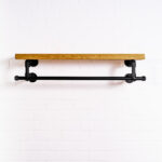 Powder-Coated-Hanging-Clothes-Rail-with-Deep-Solid-Wood-Shelf-4