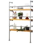 Wall-and-Floor-Mounted-Drinks-Cabinet-Industrial-Silver-Pipe-Style