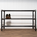 Three-Tiered-Shoe-Rack-Industrial-Raw-Steel-Key-Clamp-Pipe-Style-2