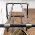 Three-Tiered-Shoe-Rack-Industrial-Raw-Steel-Key-Clamp-Pipe-Style