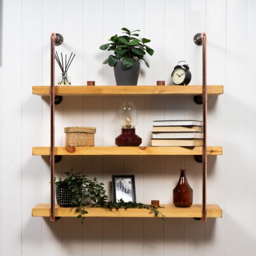 Wall-Mounted-Shelving-Unit-With-Reclaimed-Wooden-Shelves-Copper-Pipe-Style-4