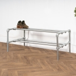 Two-Tiered-Shoe-Rack -Industrial-Silver-Key-Clamp-Pipe-Style-4