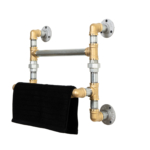 Double-Towel-Rail-Industrial-Silver-and-Brass