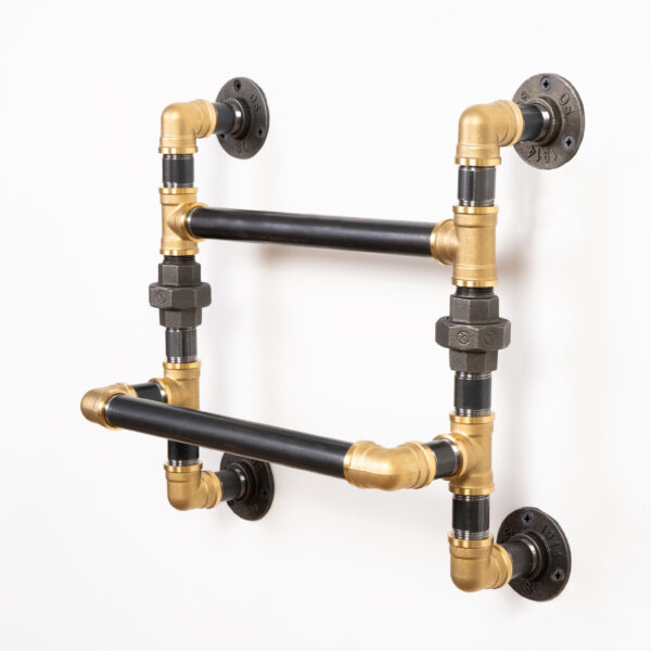 Double-Towel-Rail-Industrial-Raw-Steel-and-Brass-6