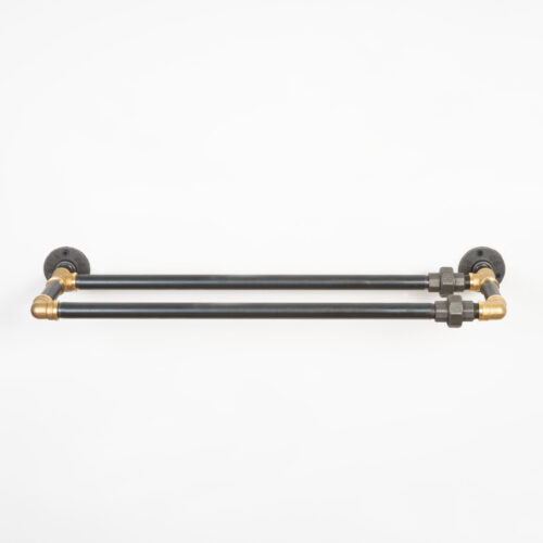 Urban-Double-Towel-Rail-Raw-Steel-and-Brass-6