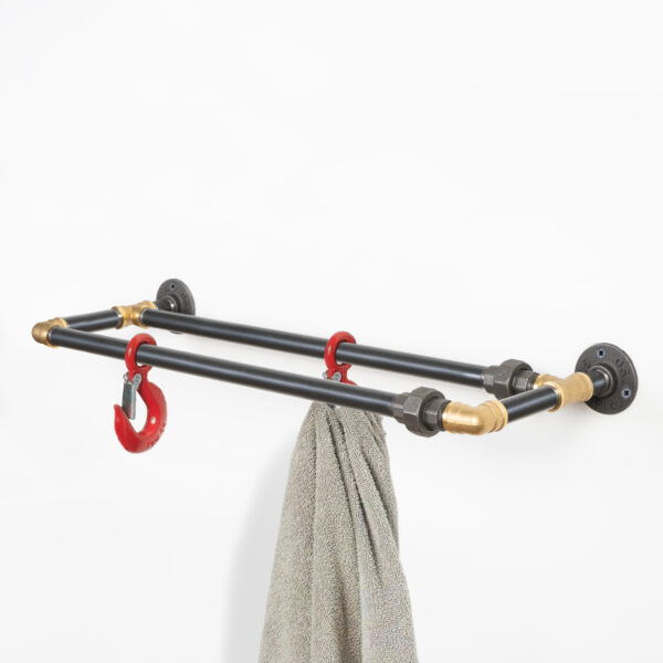 Urban-Double-Towel-Rail-Raw-Steel-and-Brass-4