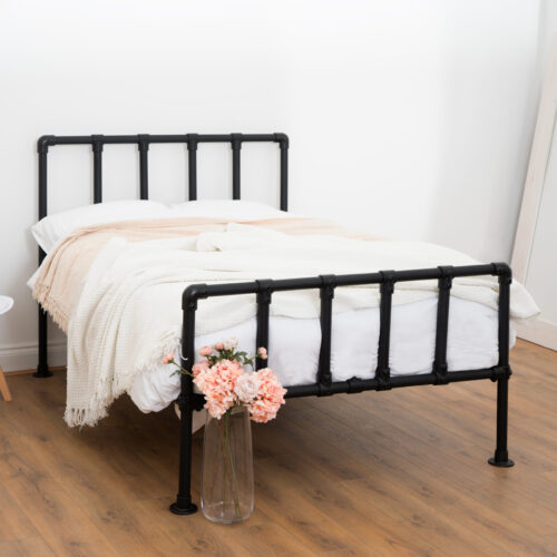 DIY-Industrial-Bed-with-Footboard-Black-Powder-Coated-Pipe-Style-4