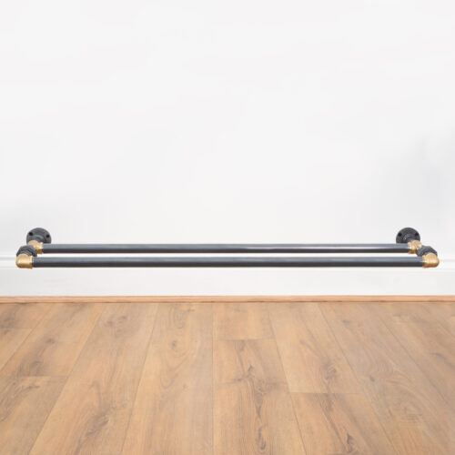 Wall-Mounted-Shoe-Rack-Raw-Steel-And-Brass-Pipe-Style-5