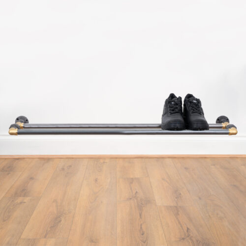 Wall-Mounted-Shoe-Rack-Raw-Steel-And-Brass-Pipe-Style-4