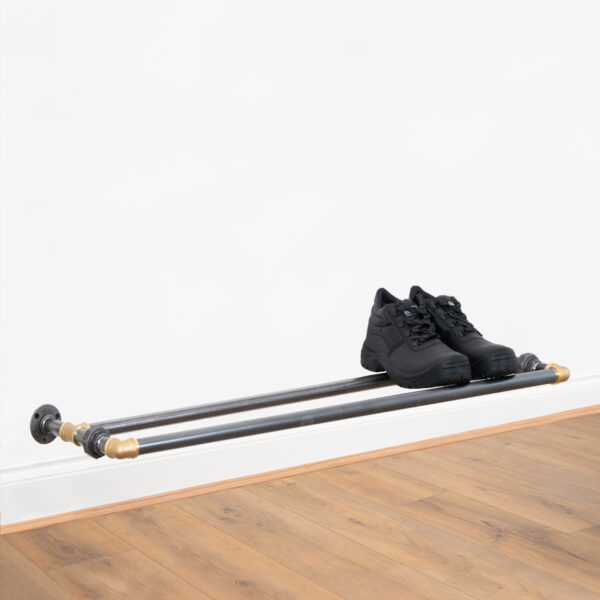 Wall-Mounted-Shoe-Rack-Raw-Steel-And-Brass-Pipe-Style-3