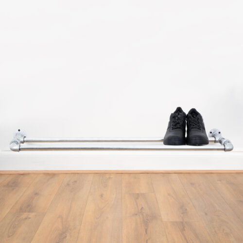 Wall-Mounted-Shoe-Rack-Industrial-Silver-Pipe-Style-4