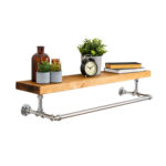 Elbow-Clothes-Rail-with-Solid-Wooden-Shelf-Chrome