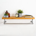 Elbow-Clothes-Rail-with-Solid-Wooden-Shelf-Chrome-2