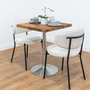 Silver-round-cafe-&-bistro-table-solid-walnut-style-1