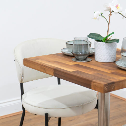 Silver-round-cafe-&-bistro-table-solid-walnut-style-3