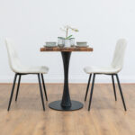 Black-round-cafe-&-bistro-table-solid-walnut-style-4
