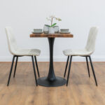 Black-round-tapered-cafe-&-bistro-table-solid-walnut-style-4